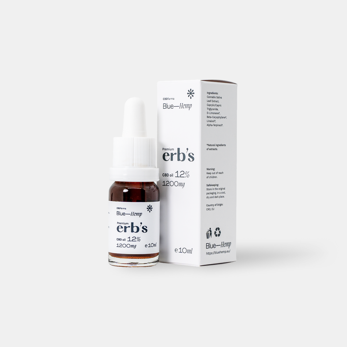 Premium erb’s CBD OIL 12 % 10ml Contains 1200 mg of CBD