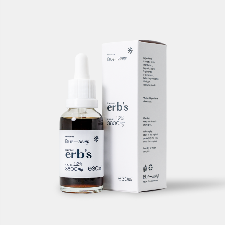 Premium erb’s CBD OIL 12 % 30ml Contains 3600 mg of CBD